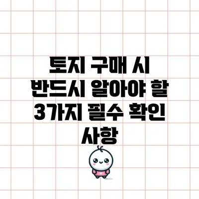 토지 구매 시 반드시 알아야 할 3가지 필수 확인 사항