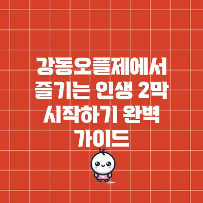 강동오플제에서 즐기는 인생 2막 시작하기: 완벽 가이드