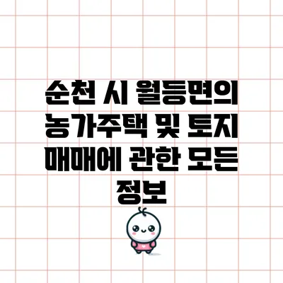 순천 시 월등면의 농가주택 및 토지 매매에 관한 모든 정보