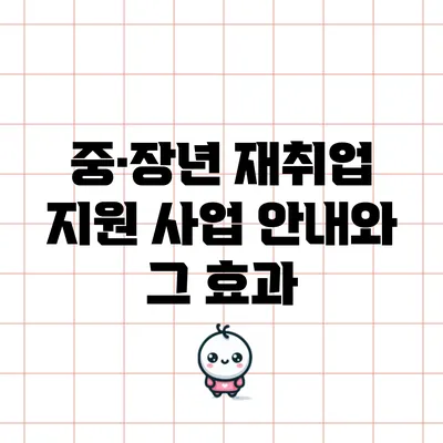 중·장년 재취업 지원 사업 안내와 그 효과