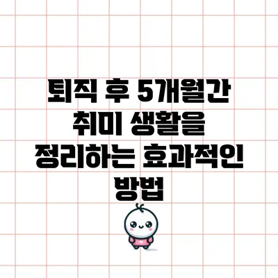 퇴직 후 5개월간 취미 생활을 정리하는 효과적인 방법