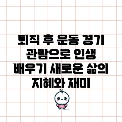 퇴직 후 운동 경기 관람으로 인생 배우기: 새로운 삶의 지혜와 재미