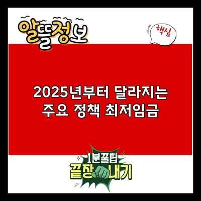 2025년부터 달라지는 주요 정책: 최저임금