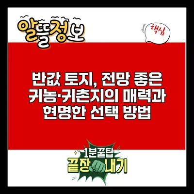 반값 토지, 전망 좋은 귀농·귀촌지의 매력과 현명한 선택 방법