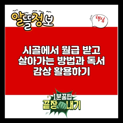 시골에서 월급 받고 살아가는 방법과 독서 감상 활용하기