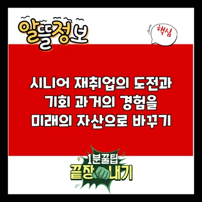 시니어 재취업의 도전과 기회: 과거의 경험을 미래의 자산으로 바꾸기