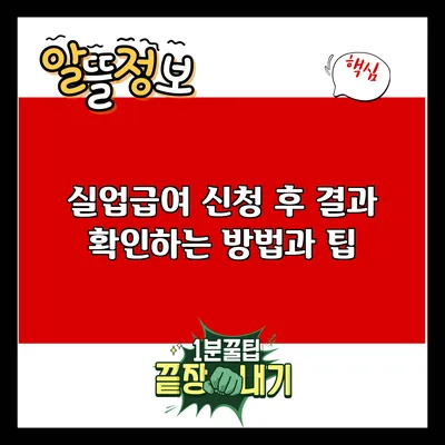 실업급여 신청 후 결과 확인하는 방법과 팁