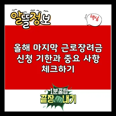 올해 마지막 근로장려금 신청 기한과 중요 사항 체크하기