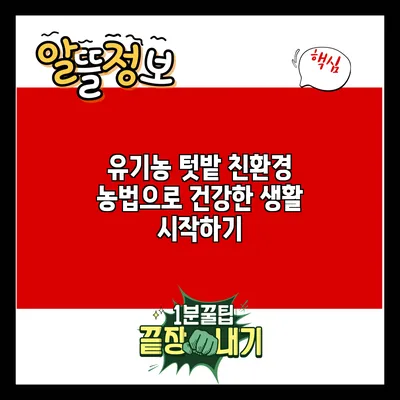 유기농 텃밭: 친환경 농법으로 건강한 생활 시작하기