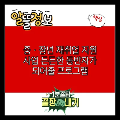 중·장년 재취업 지원 사업: 든든한 동반자가 되어줄 프로그램