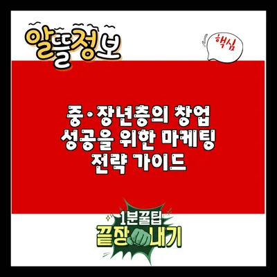 중·장년층의 창업 성공을 위한 마케팅 전략 가이드