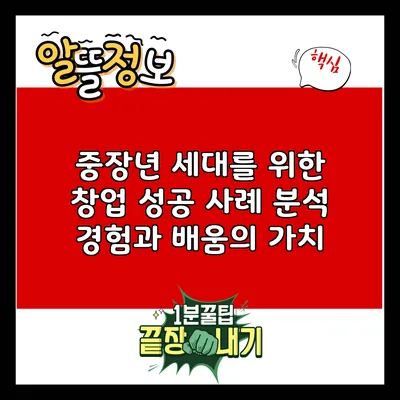 중장년 세대를 위한 창업 성공 사례 분석: 경험과 배움의 가치