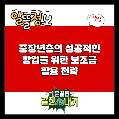 중장년층의 성공적인 창업을 위한 보조금 활용 전략