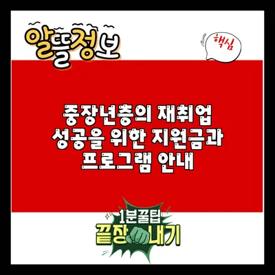 중장년층의 재취업 성공을 위한 지원금과 프로그램 안내