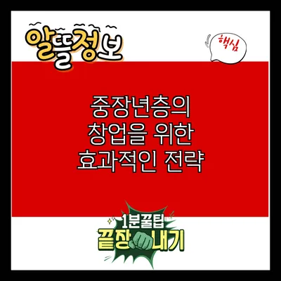 중장년층의 창업을 위한 효과적인 전략