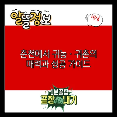 춘천에서 귀농·귀촌의 매력과 성공 가이드
