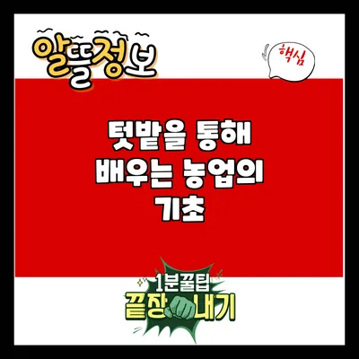 텃밭을 통해 배우는 농업의 기초