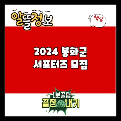 2024 봉화군 서포터즈 모집