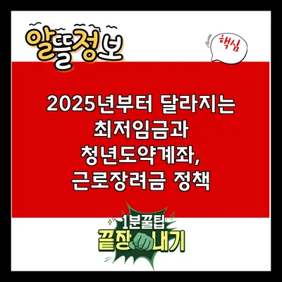 2025년부터 달라지는 최저임금과 청년도약계좌, 근로장려금 정책
