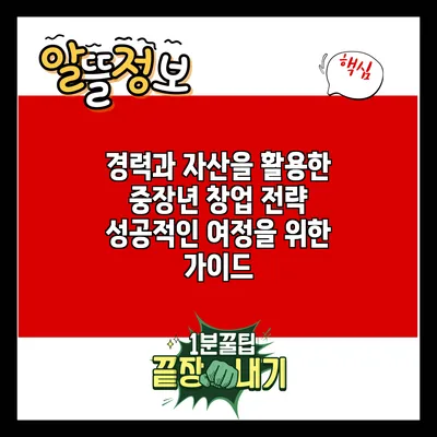 경력과 자산을 활용한 중장년 창업 전략: 성공적인 여정을 위한 가이드