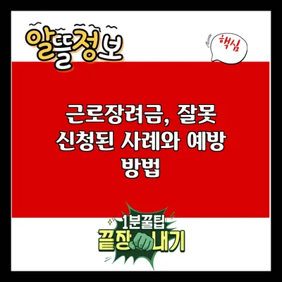 근로장려금, 잘못 신청된 사례와 예방 방법