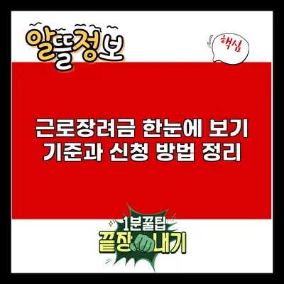 근로장려금 한눈에 보기: 기준과 신청 방법 정리