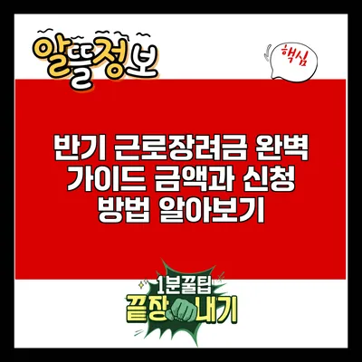 반기 근로장려금 완벽 가이드: 금액과 신청 방법 알아보기