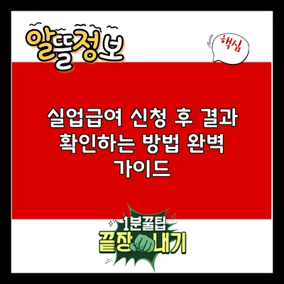 실업급여 신청 후 결과 확인하는 방법 완벽 가이드