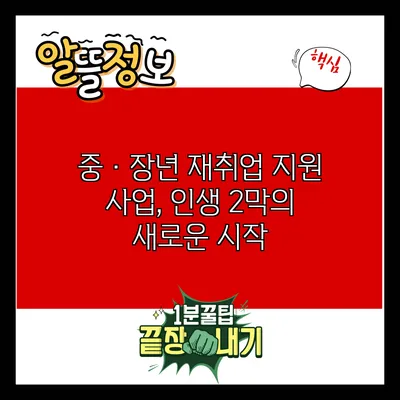 중·장년 재취업 지원 사업, 인생 2막의 새로운 시작