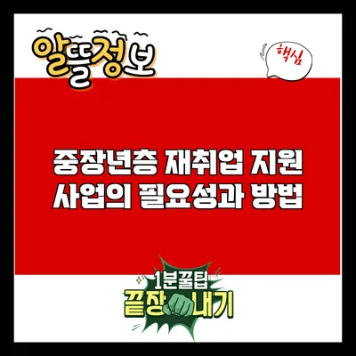 중장년층 재취업 지원 사업의 필요성과 방법